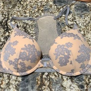 32C PINK racer back push up bra